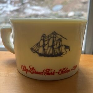 Vintage Old Spice Shulton Shaving Mug | Milk Glass Ship Graphic